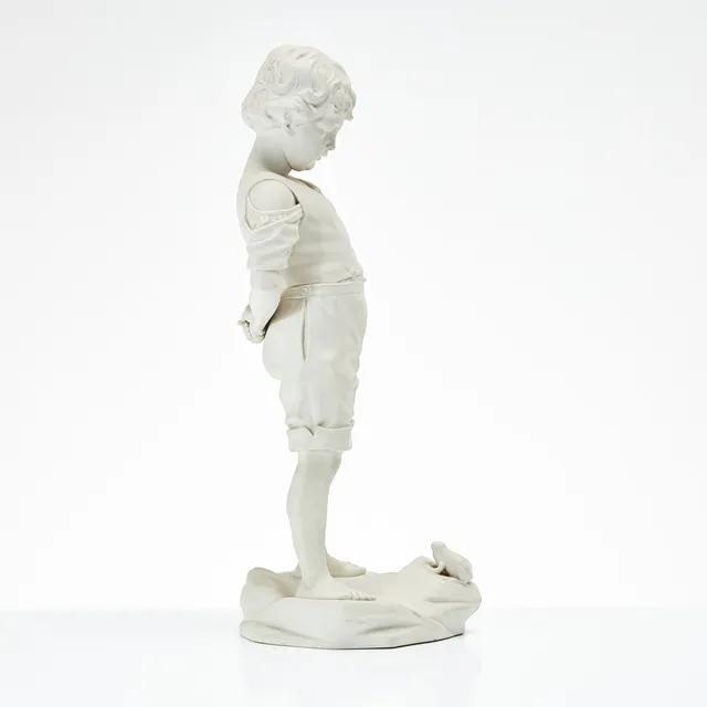 PER HASSELBERG. "Pojken med grodan", parian, Gustavsberg.