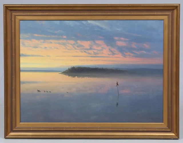 ALFRED THÖRNE. Olja på duk, skärgårdsmotiv, signerad.