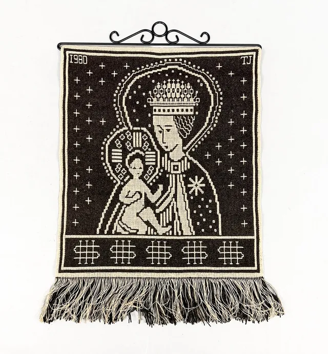 TORA JOHANSSON. VÄVNAD, "Maria & Jesusbarnet", signerad T J, daterad-1980.