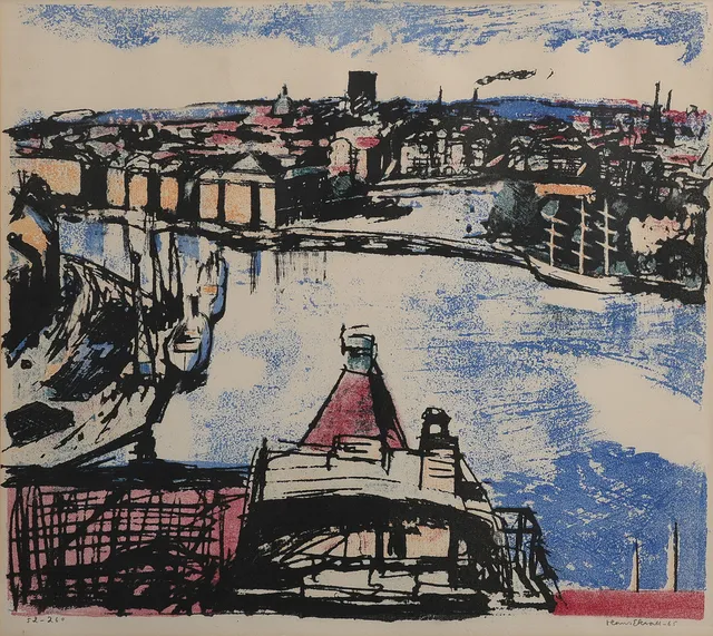HANS EKVALL (1918-2004). "UTSIKT ÖVER STRÖMMEN" (STOCKHOLM).