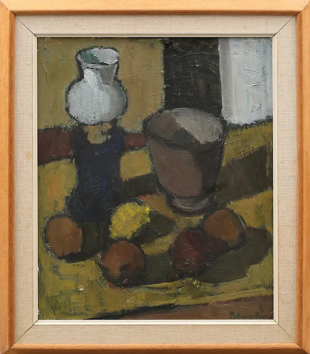 HANNA BRUNDIN, olja på pannå, stilleben, signerad.