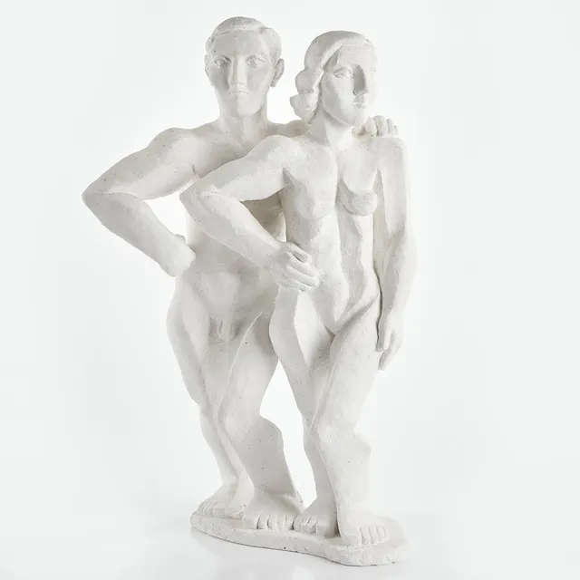 ROLAND ALF. Skulptur, "Duo", gips, signerad och daterad Alf 2008.