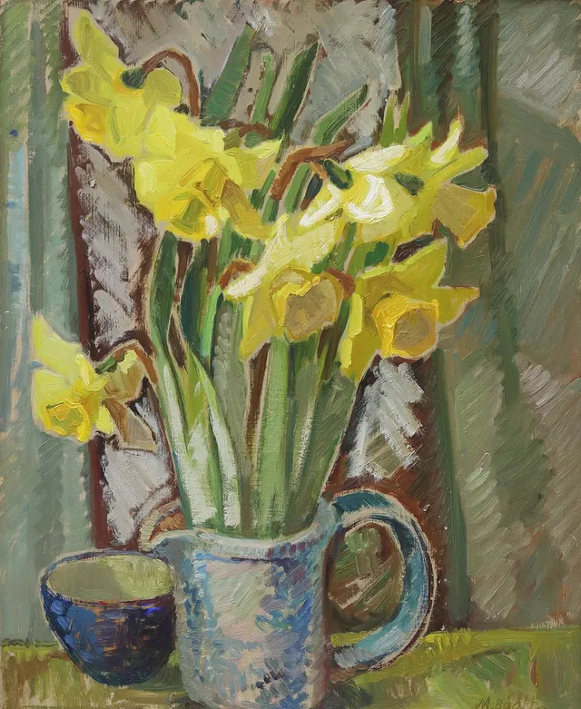 MAJA BÅÅTH (1883-1984). Stilleben, olja på pannå, signerad M Bååth.