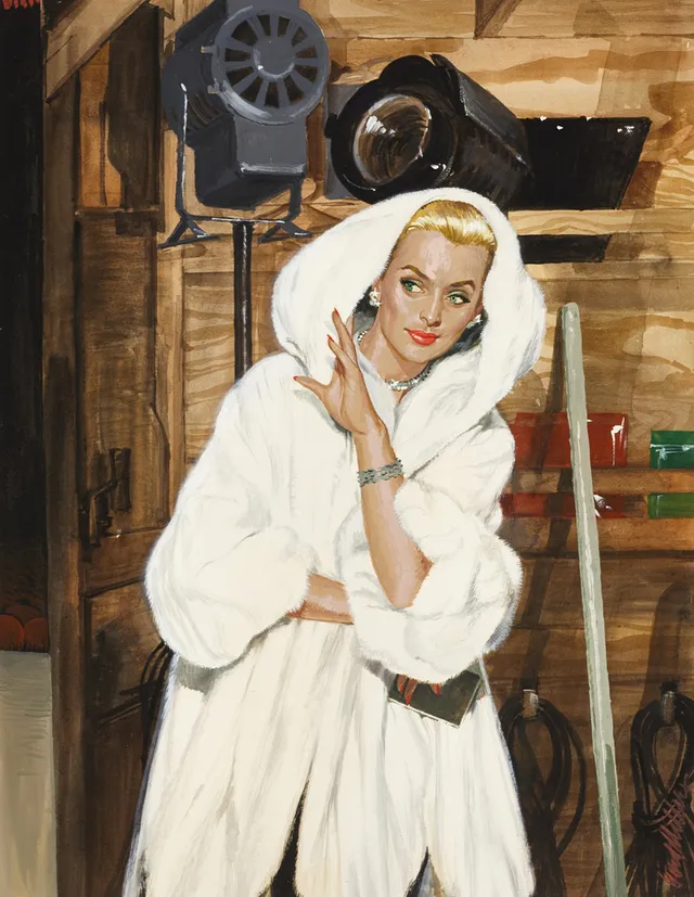 GERD MILLER (1925-1988). Bakom kulisserna, signerad, gouache.