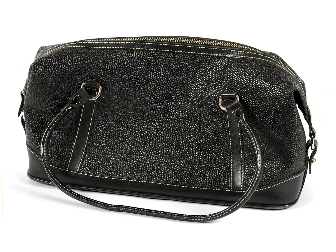 VÄSKA, MULBERRY, svart scotchgrain, svart läder, 36x16x10 cm. — Accessoarer/Väskor — Kaplans