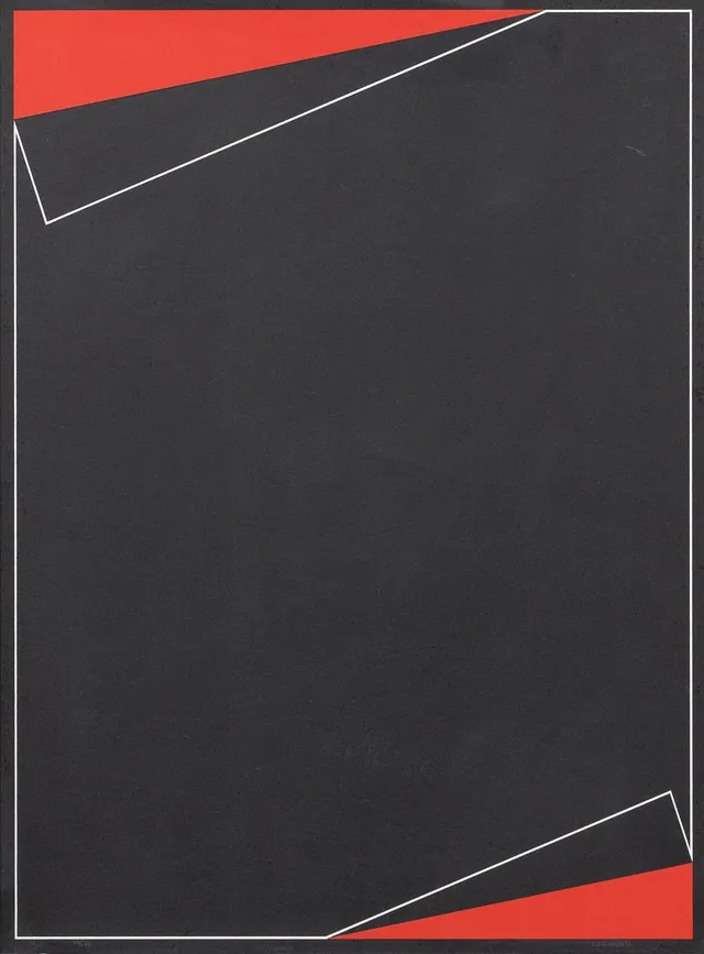 ERIC LENNARTH. Geometrisk komposition, färserigrafi, signerad.