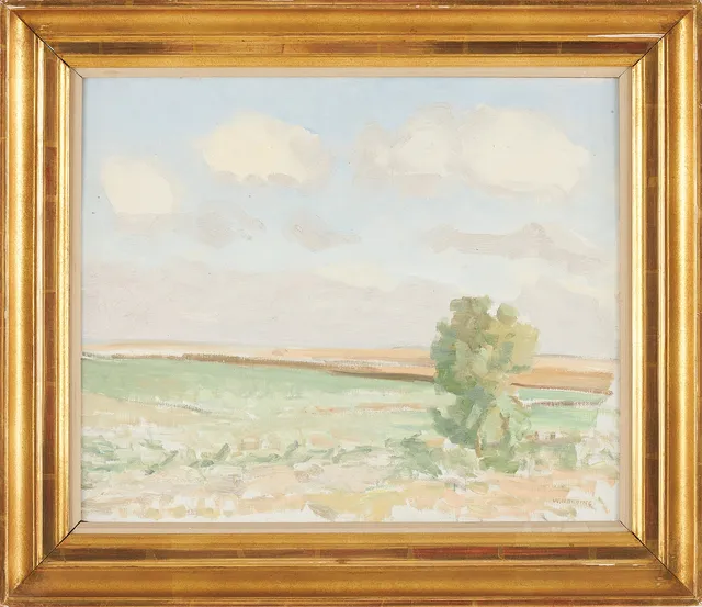 WILLIAM NORDING (1884-1956)."Sommardag", olja på pannå, signerad W Nording.