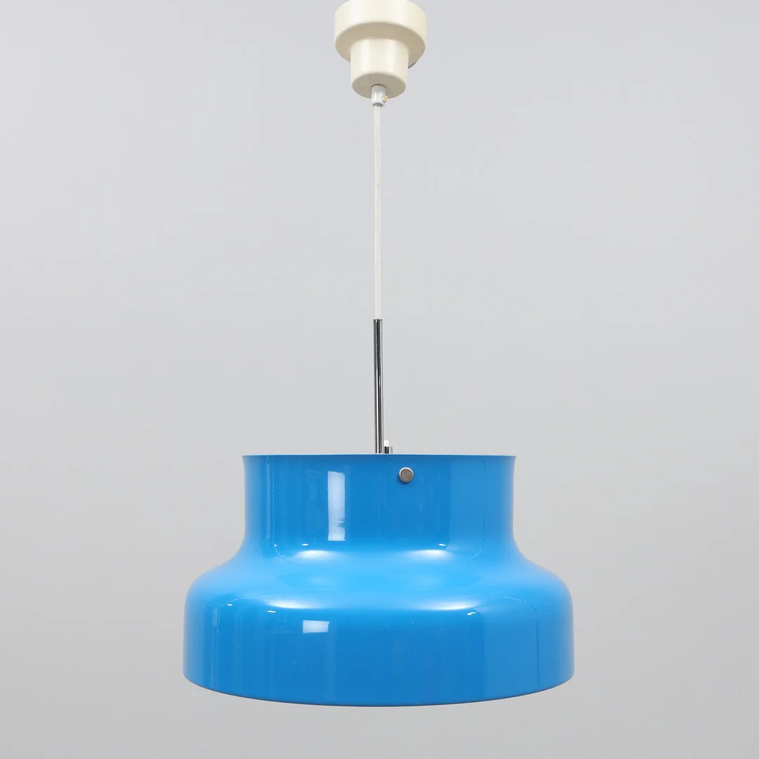 ANDERS PEHRSON. Taklampa, metall, blå, "Bumling", Atelje Lyktan, Åhus, 1970-tal. — Ceiling lights — Auktionshuset Kolonn