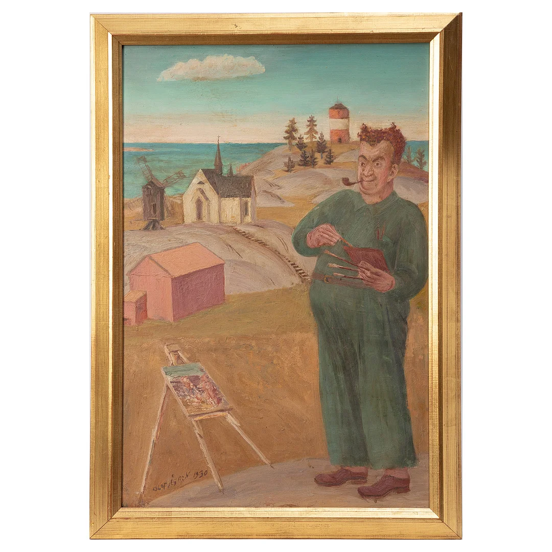 OLOF ÅGREN. olja på pannå, signerad och daterad 1930. — Paintings — Stockholms Auktionsverk Göteborg