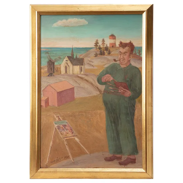 OLOF ÅGREN. olja på pannå, signerad och daterad 1930.