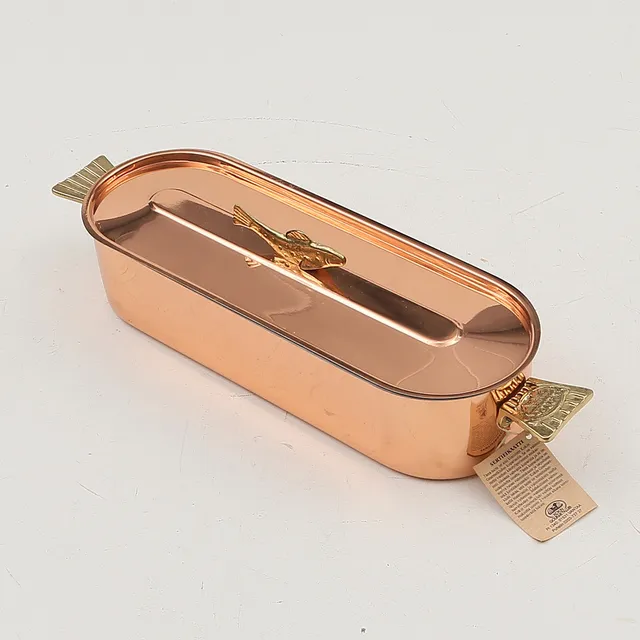 FISKGRYTA med lock, koppar, Krögarhuset, modern.