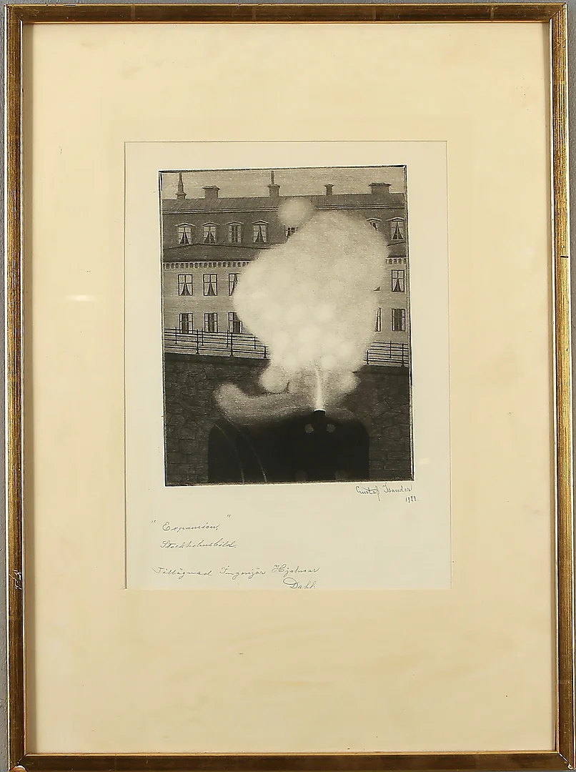 GUSTAF ISANDER. 3 st, stockholmsmotiv, grafiska blad, signerade samt daterade 1919-1922. — Engravings & Prints — Auktionshuset Kolonn