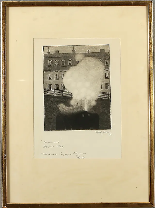 GUSTAF ISANDER. 3 st, stockholmsmotiv, grafiska blad, signerade samt daterade 1919-1922.