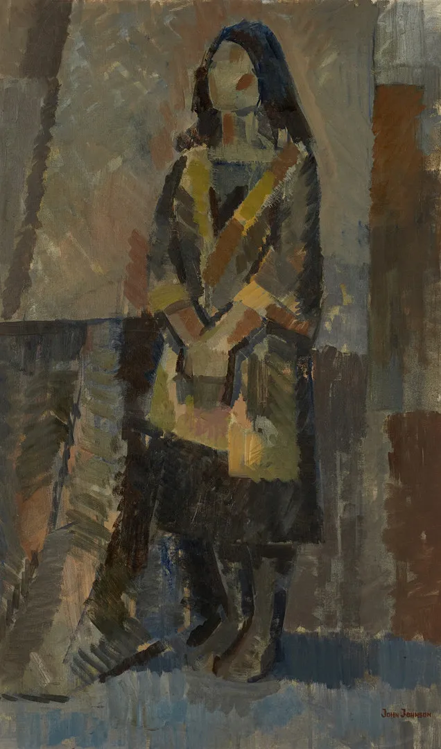 JOHN HAAVS JOHNSON (1915-1968). Kvinnlig modell, signerad, olja på duk.