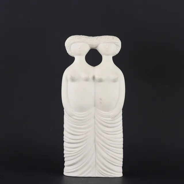 STIG LINDBERG. Figurin, "Tvillingarna", parian, Gustavsberg.