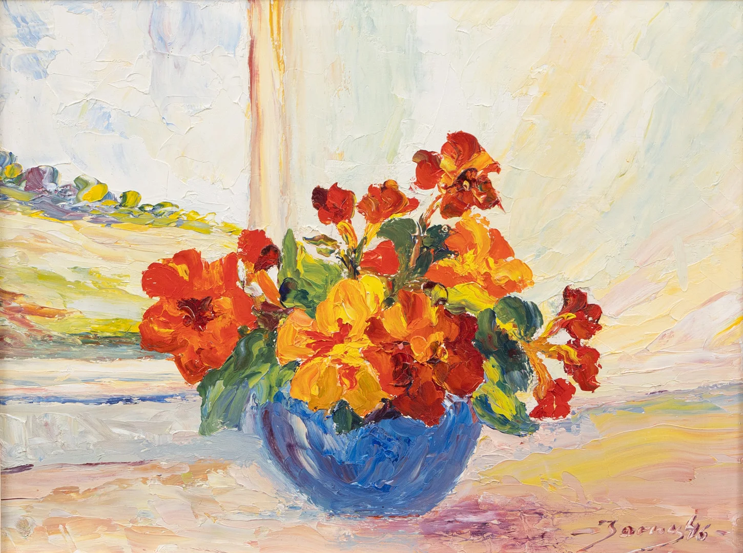 OIDENTIFIERAD KONSTNÄR. Stilleben, olja på pannå, otydligt signerad och daterad -46. — Paintings — Garpenhus Auktioner