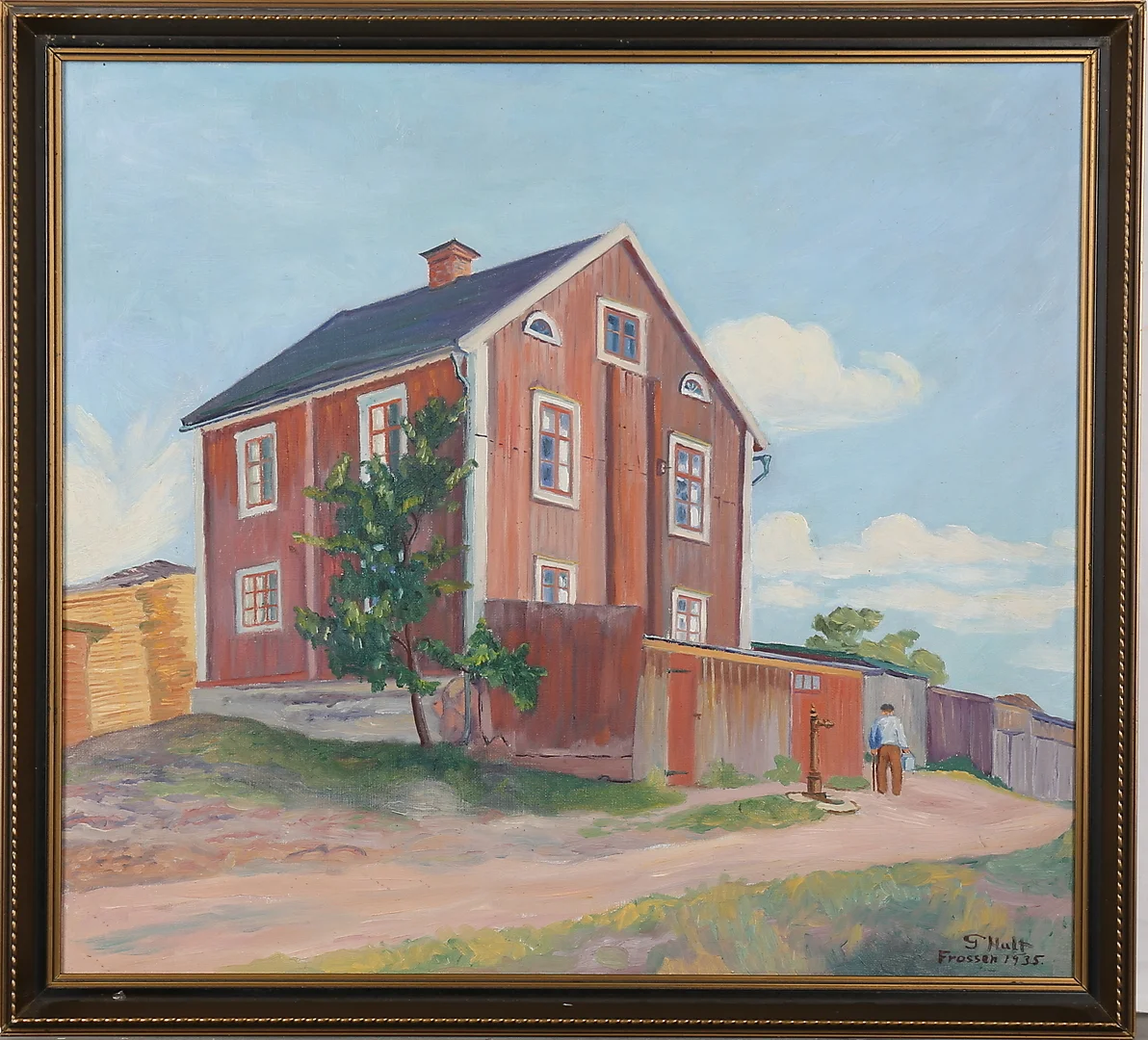 GEORG HULT. "Frossen". Olja på duk, signerad och daterad 1935. — Paintings — Auktionshuset Thelin & Johansson