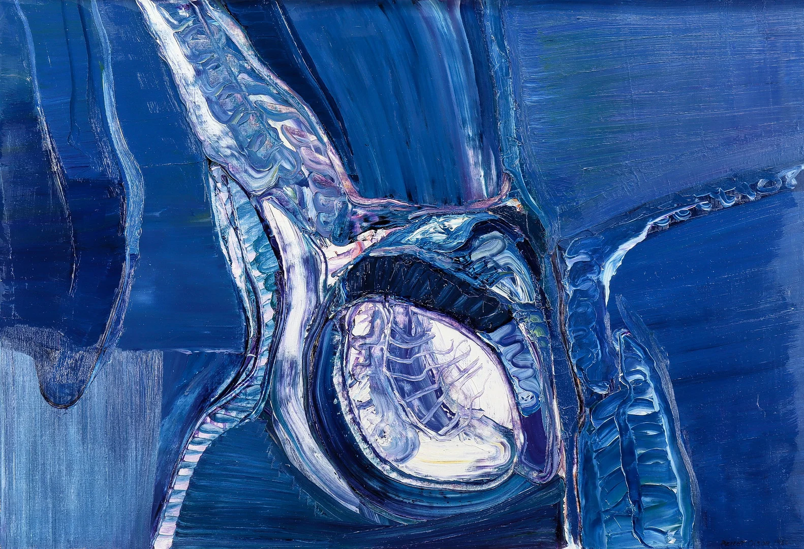 BENGT OLSON. "Blå vit form". — Paintings — Karlstad Hammarö Auktionsverk