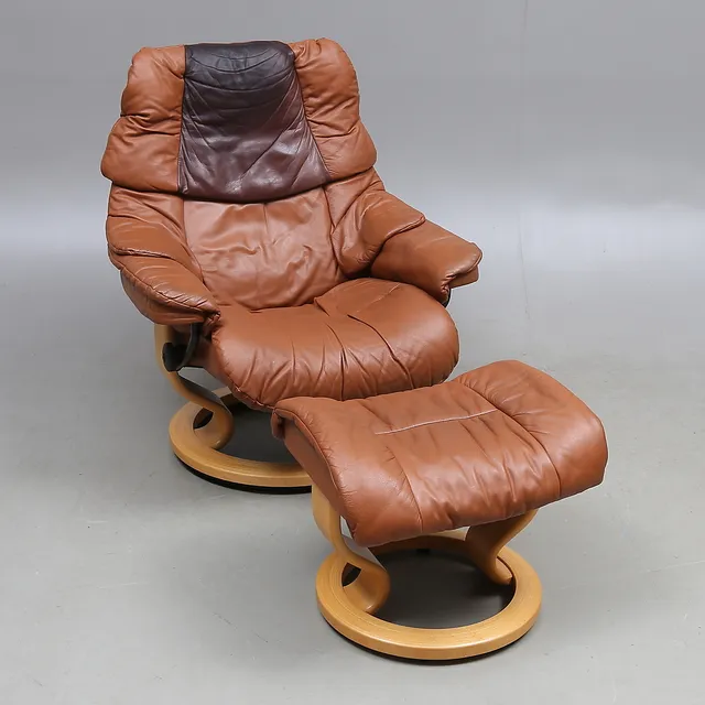 FÅTÖLJ med FOTPALL, "Stressless", Ekornes, Norge, 1900/2000-tal.
