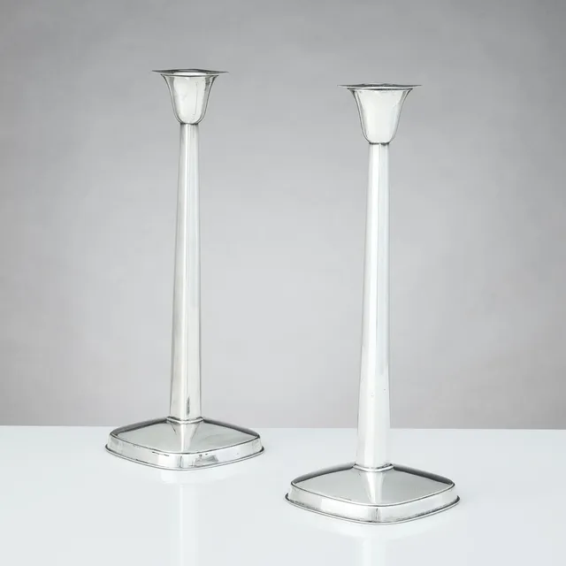 SVEN ARNE GILLGREN. Ljusstakar, ett par, silver, Stockholm 1964.