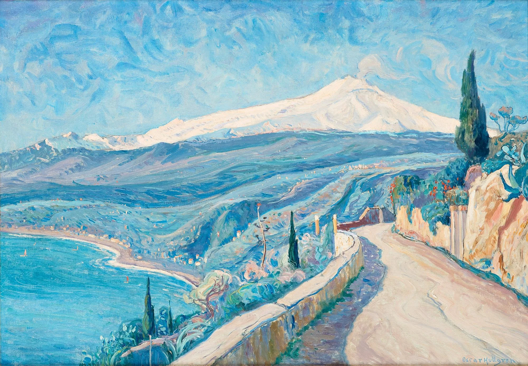 Oscar Hullgren, Vy mot Etna - Sicilien. — Bukowskis
