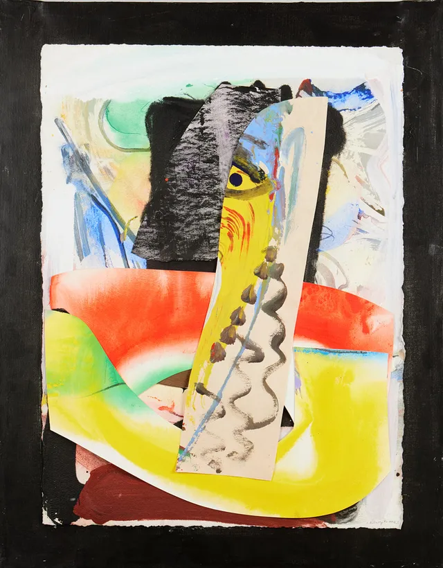 JAN NALIWAJKO (1938-2017). Komposition, signerad och daterad J. Naliwajko 1992, blandteknik med collage.