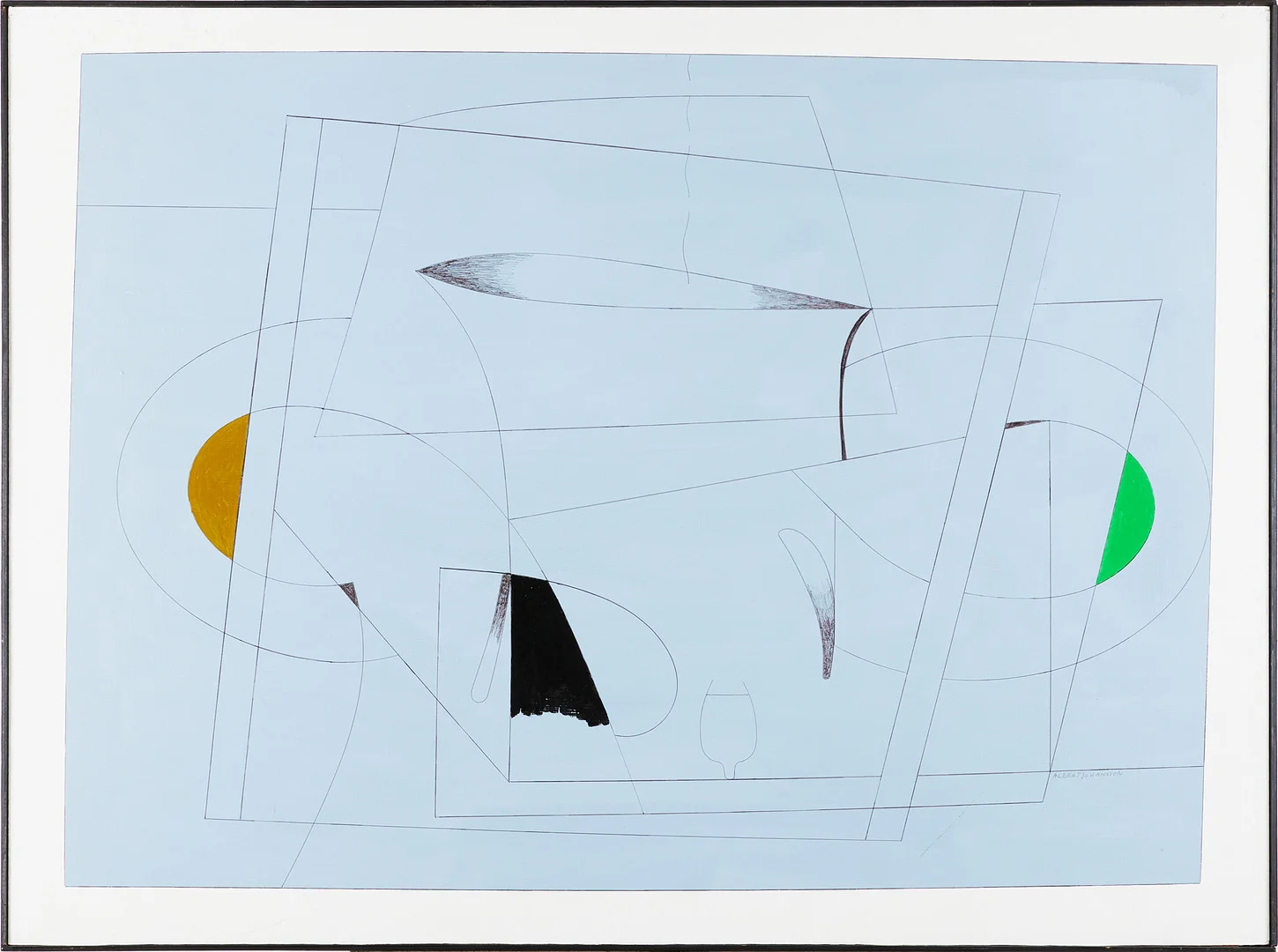 ALBERT JOHANSSON. "Konception", olja på pannå, signerad både a verso och a tergo Albert Johansson. — Paintings — Stockholms Auktionsverk Magasin 5