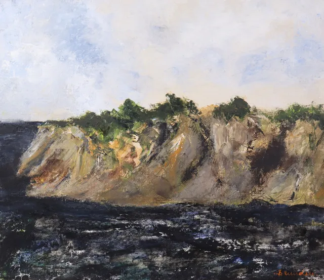HANNA BRUNDIN (MALMÖ 1914-2000 MALMÖ). olja på duk, kustmotiv.