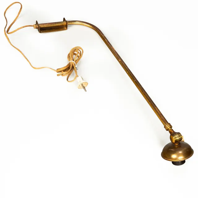 VÄGGLAMPA, teleskopisk, mässing, 1900-tal.