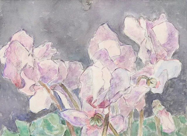 SIMONE DE DARDEL. Blommor, akvarell, signerad.