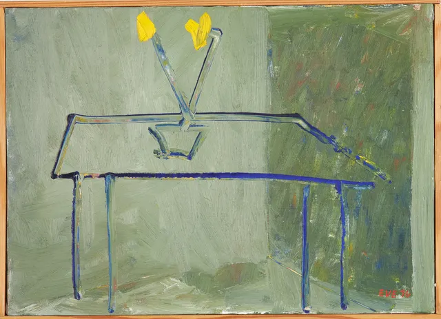 EVE ERIKSSON (1910-1992). Påskliljor, olja på duk uppfodrad på pannå, signerad Eve och daterad -76.