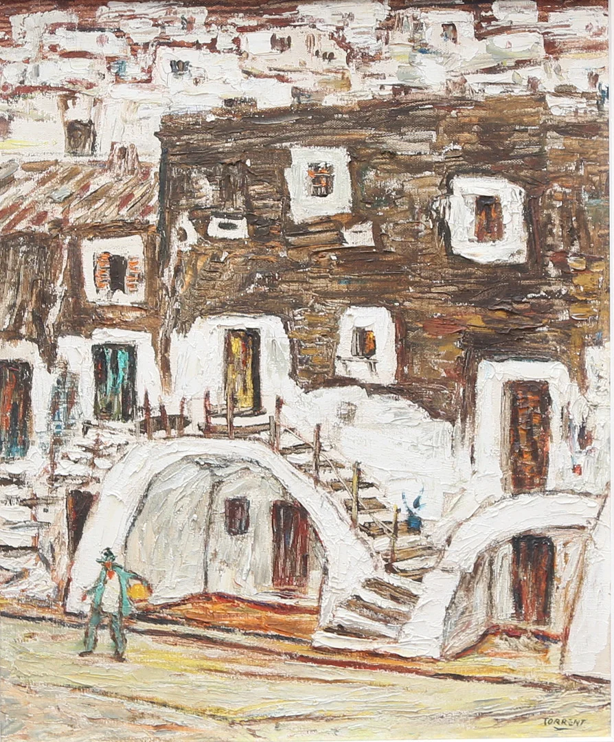 ROBERTO TORRENT. “Houses on the Harbor”. — Paintings — Balclis