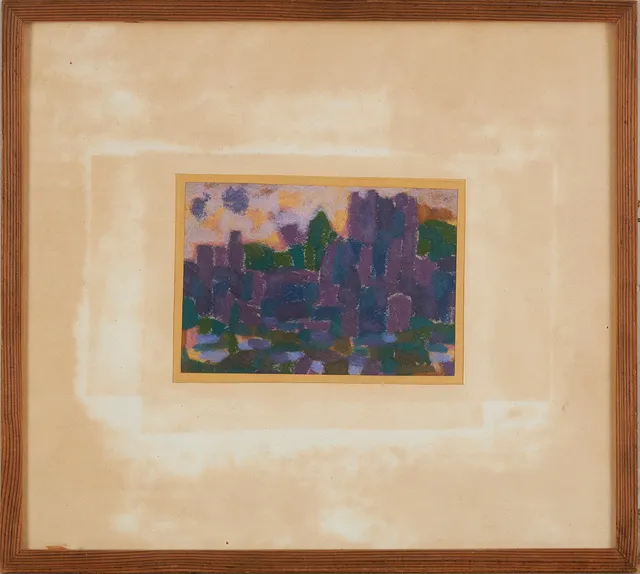 HARRY BOOSTRÖM (1917-1996): del av Visby ringmur, pastell, signerad och daterad 81.