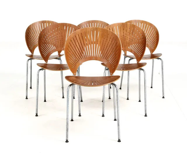 Nanna Ditzel. Trinidad. Six stackable dining chairs, teak, model 3298 (6)