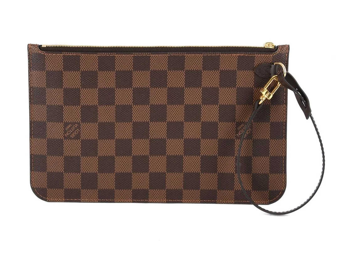 VÄSKA, LOUIS VUITTON, Neverfull Pochette, damier ebene, 25x15 cm. — Accessoarer/Väskor — Kaplans