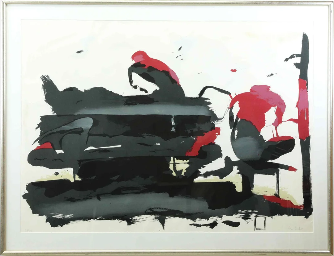LAGE LINDELL (1920-1980). seriegrafi, blandteknik, "Sjukhussviten", 1979, numrerad 28 av 52, signerad. — Engravings & Prints — Hälsinglands Auktionsverk