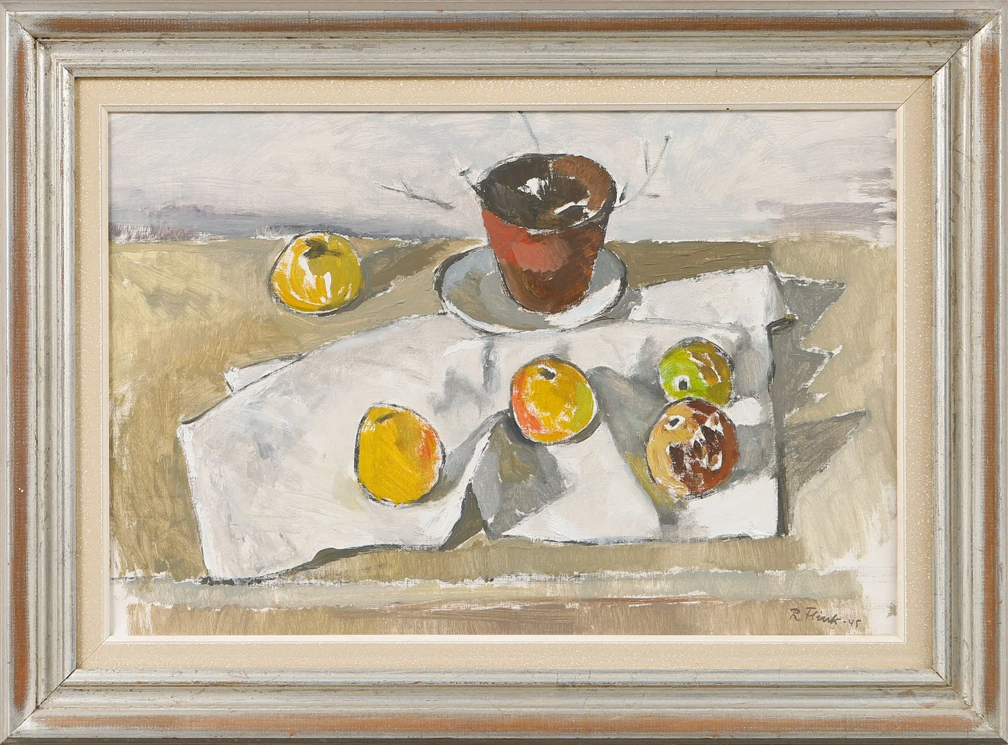 RUDOLF FLINK. Stilleben, olja på duk, signerad och daterad -45. — Paintings — Göteborgs Auktionsverk