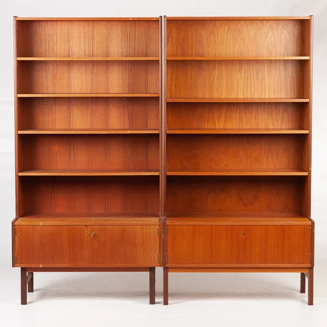 BOKHYLLA, ETT PAR, TEAK 60-TAL.