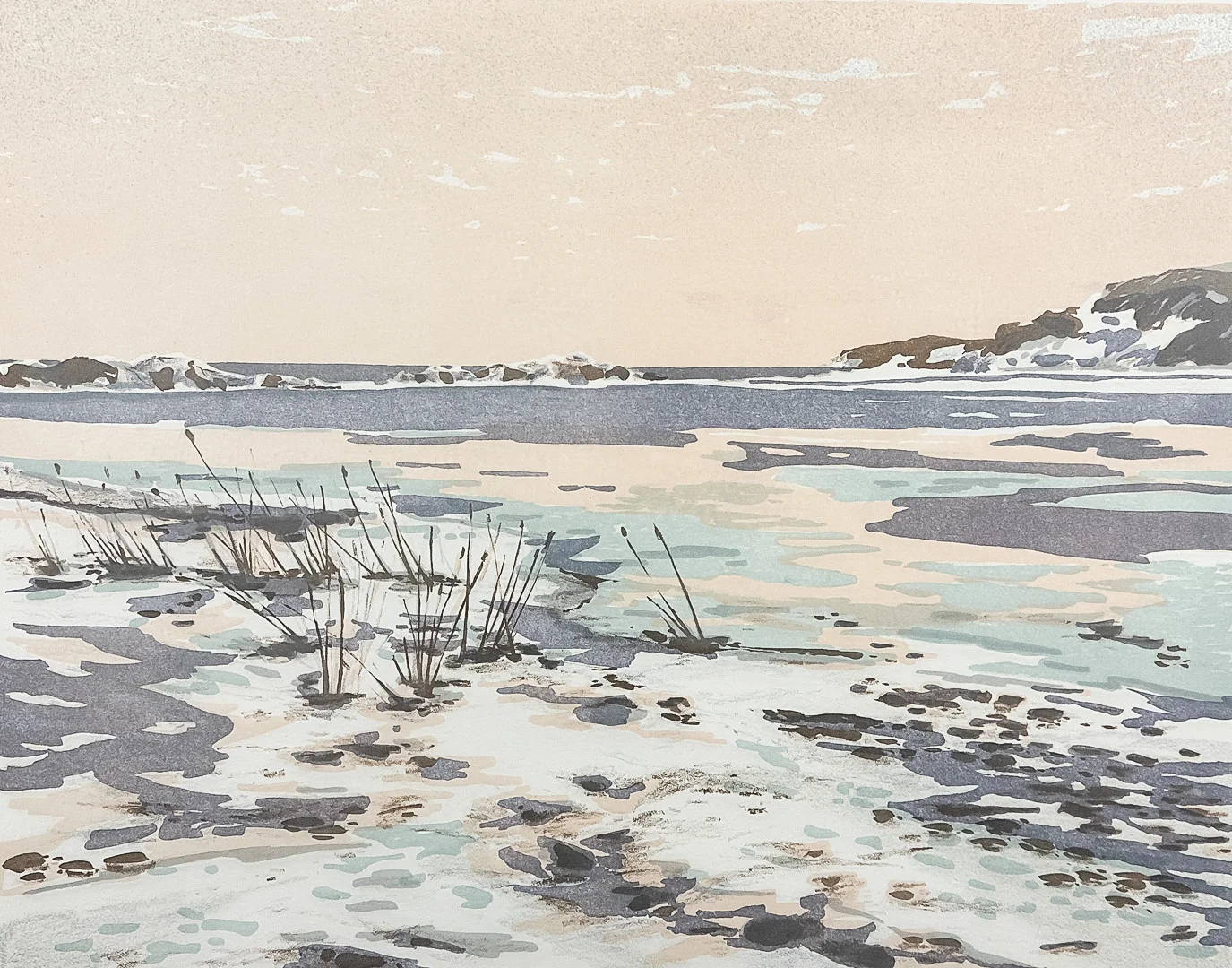 LARS ANDERSSON BJÖNNI. FÄRGLITOGRAFI, Hors Commerse, Kustmotiv, Signerad och numrerad 13/50. — Engravings & Prints — Auktionshuset STO Bohuslän