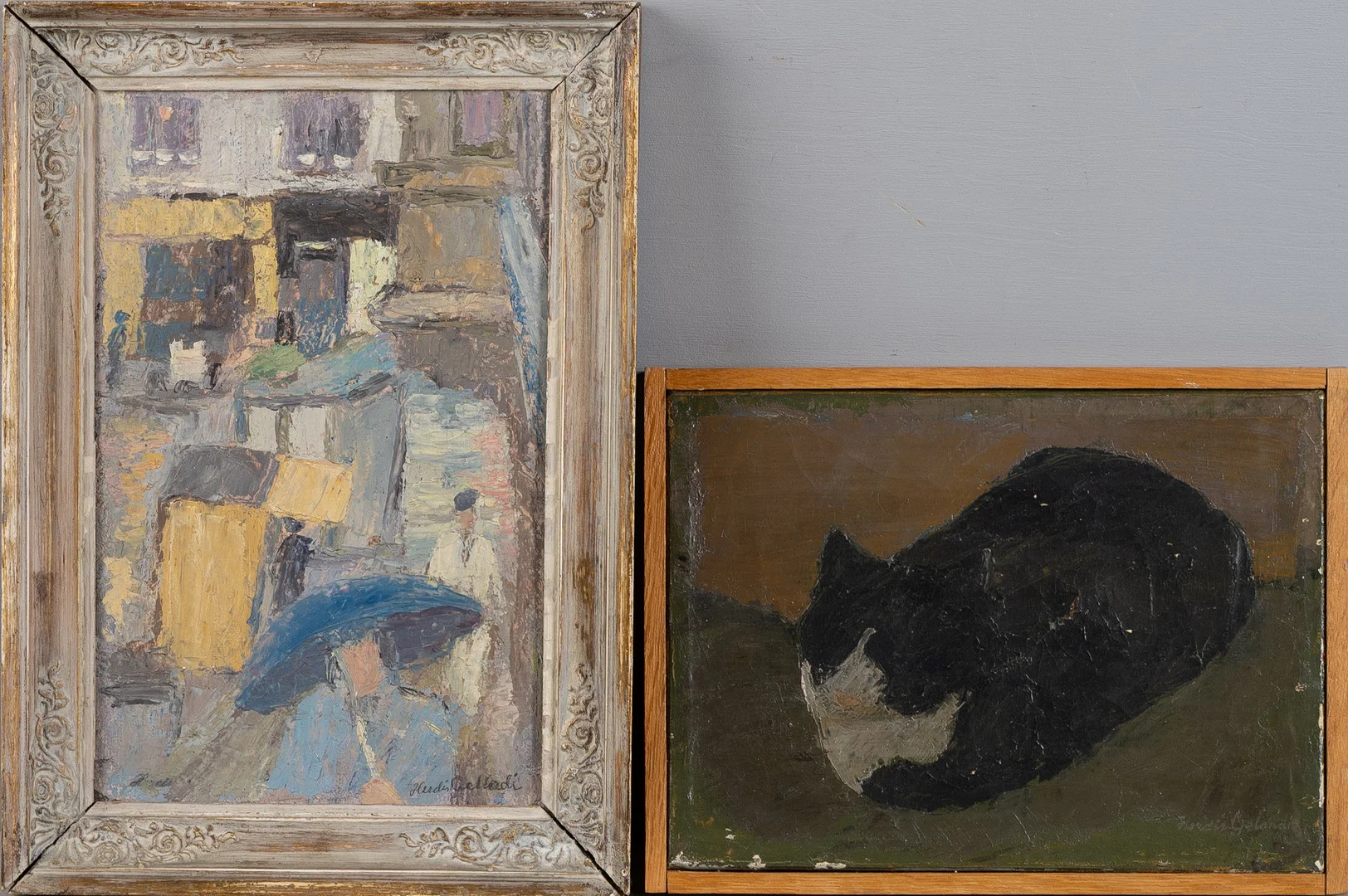 HERDIS GELARDI (DANMARK 1916-1991). Oljemålningar, 2 st, signerade. — Paintings — Stockholms Auktionsverk Helsingborg