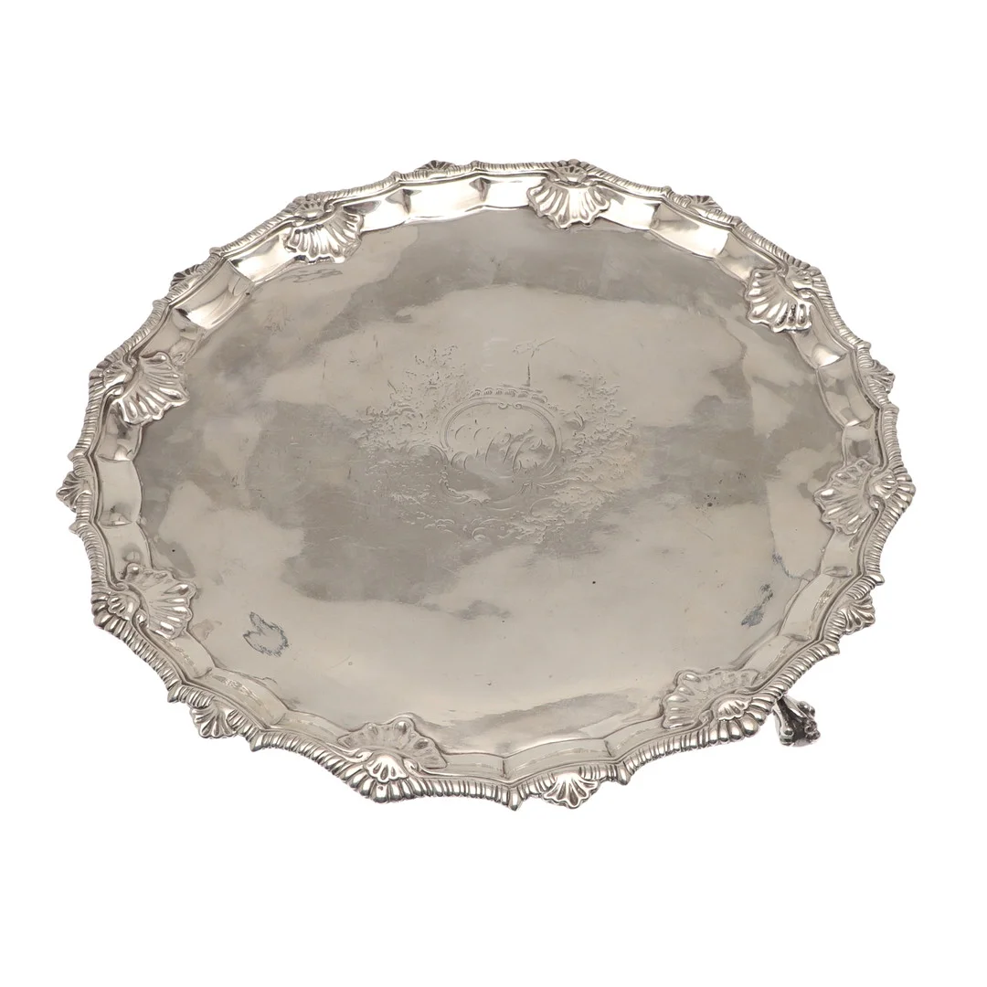 A GEORGE III SILVER SALVER. — Silver — Lawrences Auctioneers