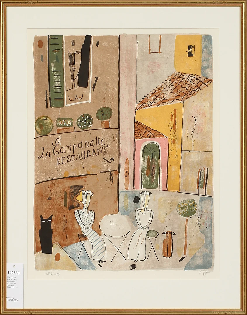 MADELEINE PYK (F. 1934). Färglitografi, signerad och numrerad 2360/5000. — Engravings & Prints — Göteborgs Auktionsverk