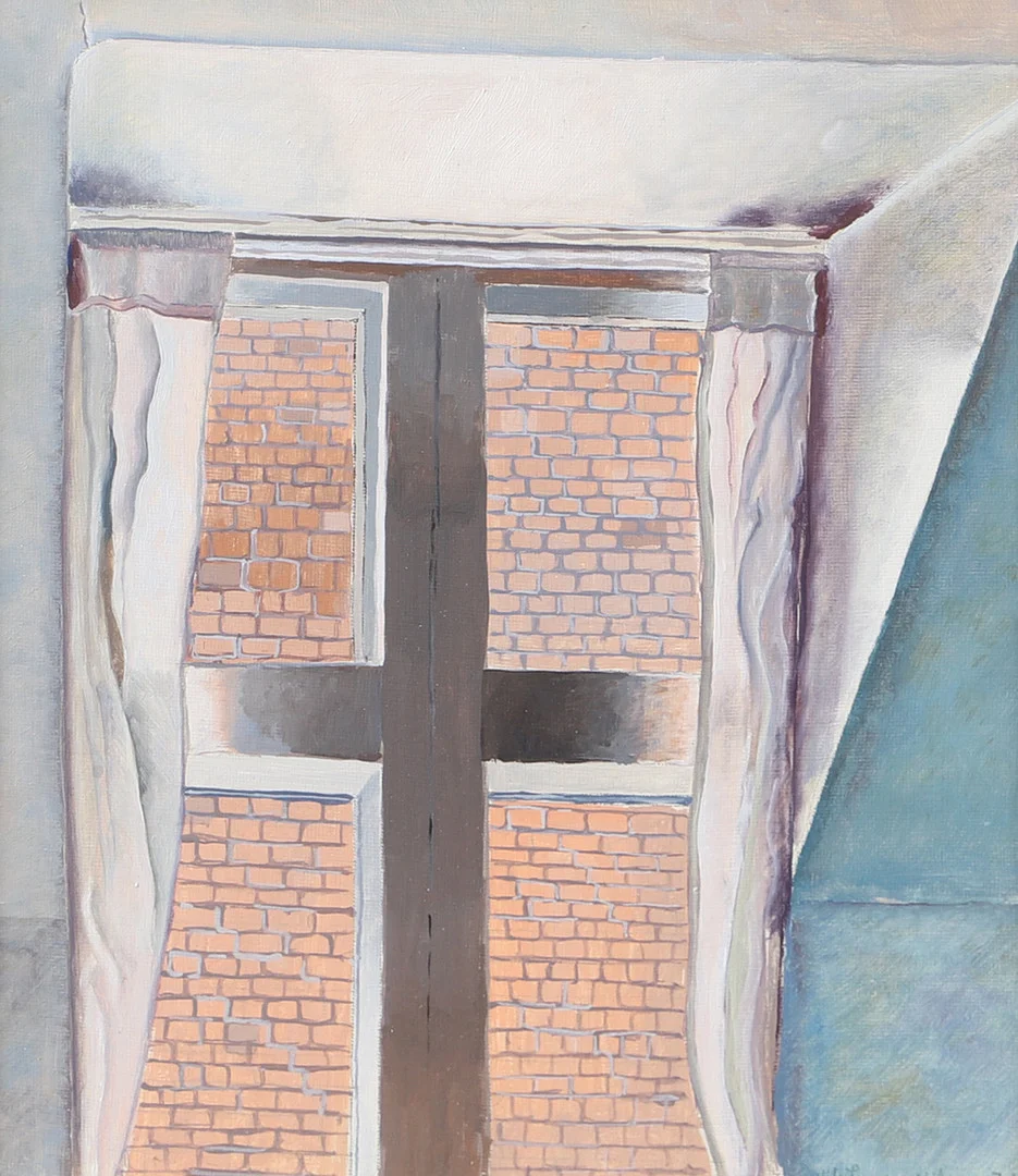 NILS INGVAR NILSSON. Fönster, blandteknik, signerad. — Paintings — Helsingborgs Auktionskammare