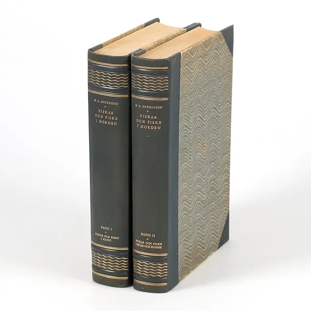 BÖCKER, 2 volymer, "Fiskar och Fiske i Norden" av K.A. Anderson, Natur och Kultur. 1942.