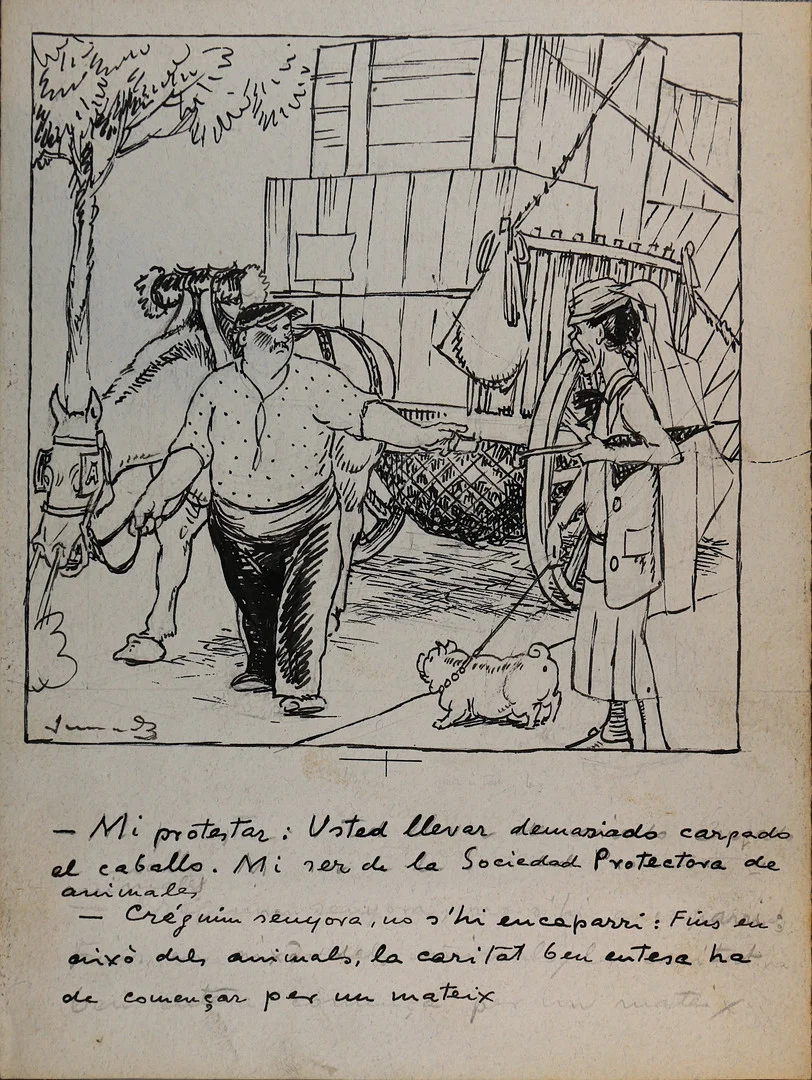 JOAN JUNCEDA. Comic vignette. — Drawings — Balclis