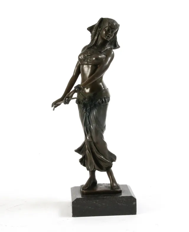 Bronze sculpture, posing Egyptian woman