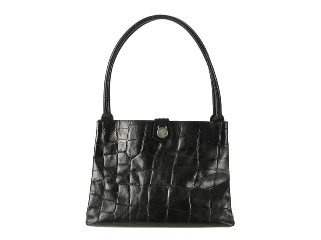 VÄSKA, MULBERRY, vintage, svart präglat läder, kongo, silverfärgade beslag, 31x23x12 cm, dustbag.