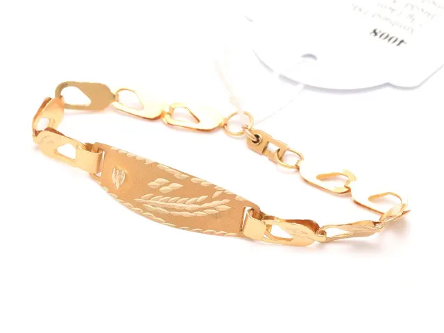 Armband 18K 2,3g 14cm Bredd: 5-9mm, med integrerad platta