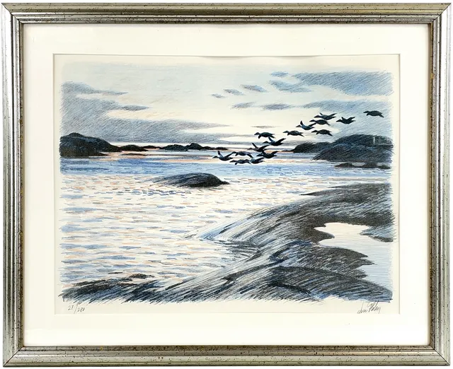 LARS HOLM (f. 1956), Färglitografi, Skärgårdsmotiv, signerad samt numrerad 27/280.