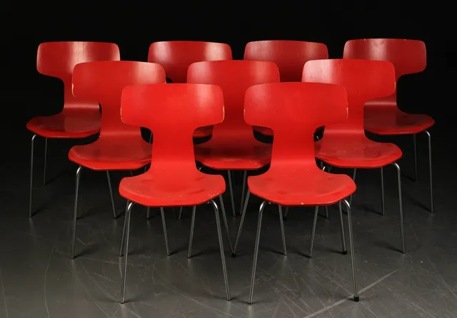 Arne Jacobsen, otte stole model model 3103. (8)